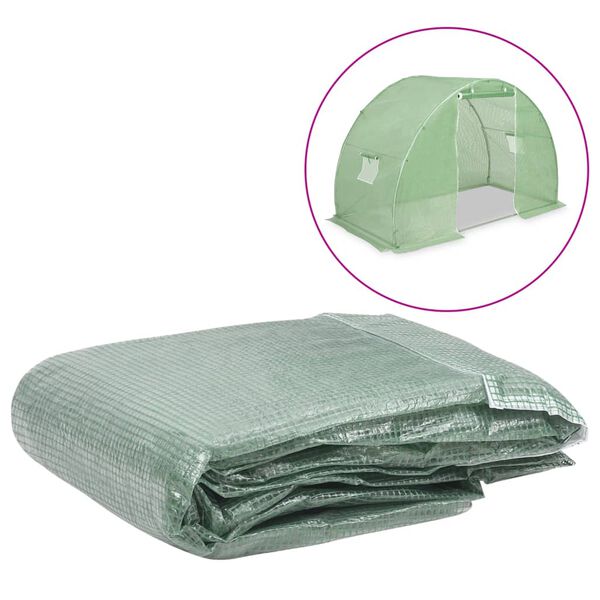 vidaXL Greenhouse Replacement Cover Green Polyethylene Medium