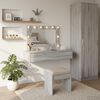 vidaXL Dressing Table Grey 39.37 x 15.75 x 27.56 in Engineered Wood