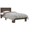 vidaXL Bed Frame Brown Oak Engineered Wood, Metal, Plywood Single