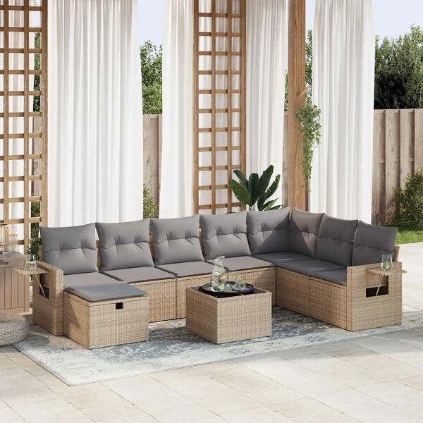 vidaXL Garden Sofa Set Beige
