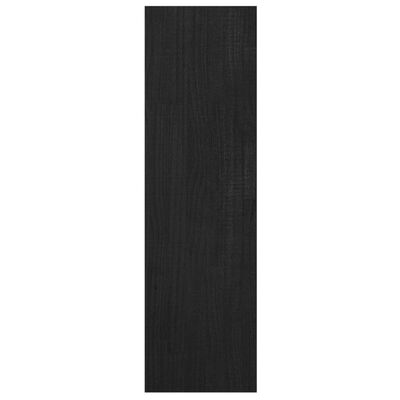 vidaXL Book Cabinet/Room Divider Black 15.7"x11.8"x40.7" Solid Wood Pine