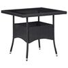 vidaXL Dining Set Black Poly rattan 5 Piece Set Removable Covers