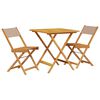 vidaXL Bistro Set Taupe Solid acacia wood, 100% polyester Compact