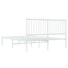 vidaXL Bed Frame White Steel Full Bed Frame Rectangular Durable