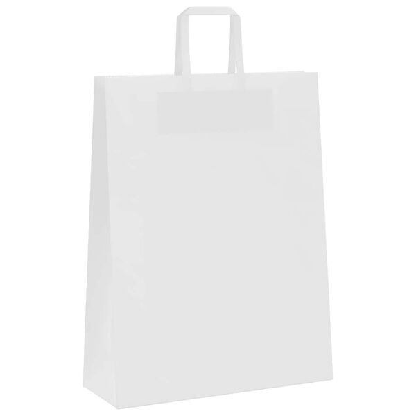 vidaXL Paper Bags 250 pcs with Handles White 12.6x4.7x16.5"