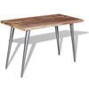 vidaXL Dining Table Multicolor Solid reclaimed wood, steel Medium
