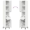 vidaXL Bathroom Cabinet High Gloss White 12.40 x 12.99 x 74.80 in