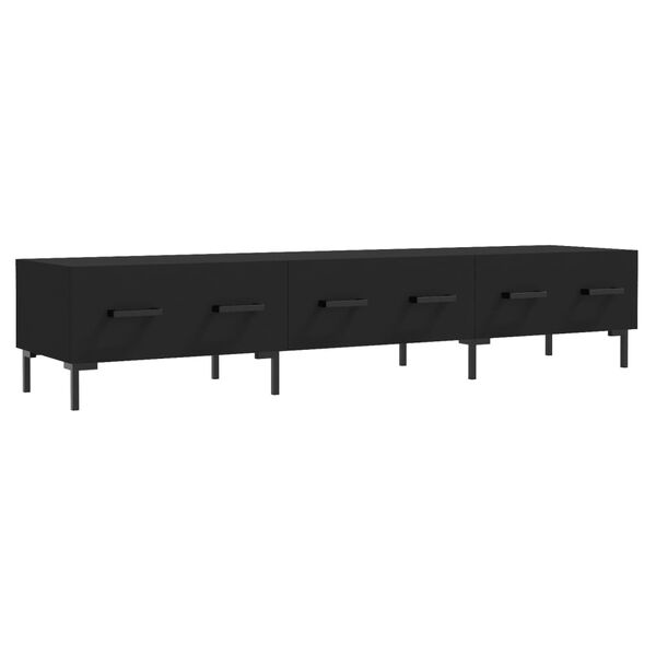 vidaXL TV Cabinet Black Engineered wood, Iron Medium TV Cabinet