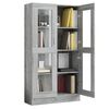 vidaXL Vitrine Cabinet Gray Sonoma 32.5"x12"x59.1" Engineered Wood