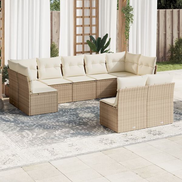 vidaXL Garden Sofa Set Beige, Cream white