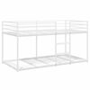 vidaXL Bunk Bed White Steel, mesh fabric Twin Bunk Bed Rectangular