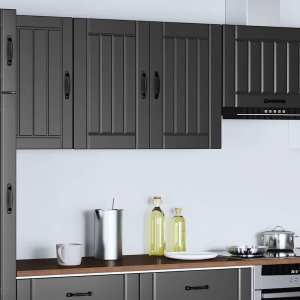 vidaXL Kitchen Wall Cabinet Black Engineered wood Medium