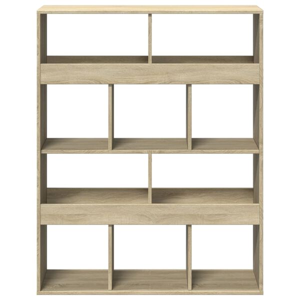 vidaXL Bookcase Sonoma Oak Engineered Wood Medium Bookcase Rectangular