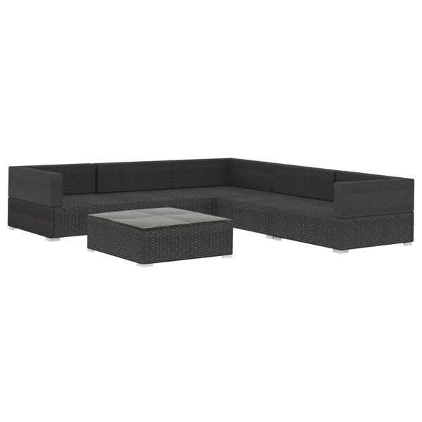 vidaXL Garden Lounge Set Black, Cream