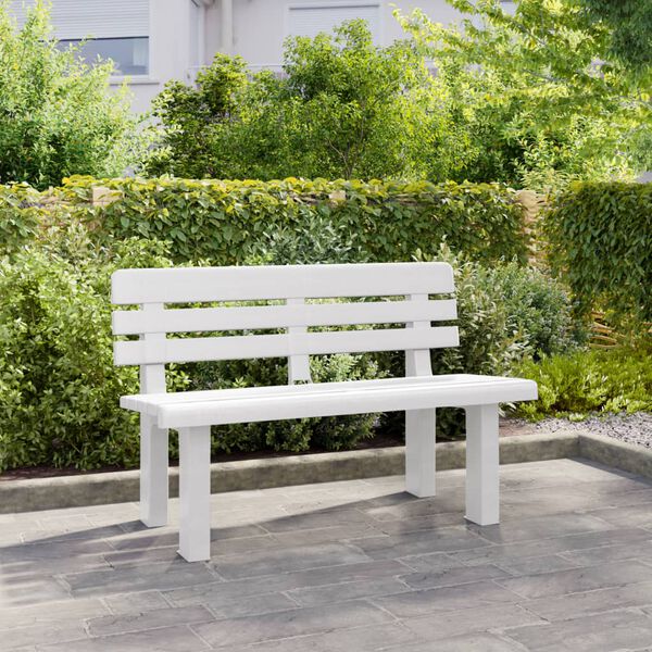 vidaXL Garden Bench White Polypropylene 2-seater Durable Garden Bench