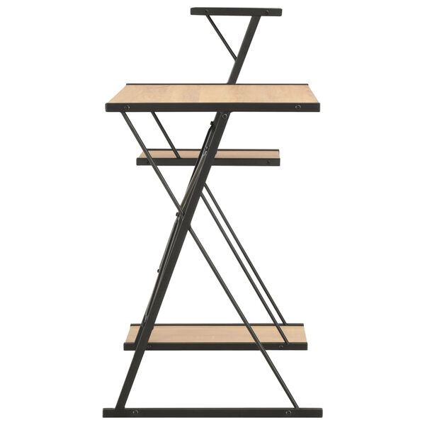 vidaXL Desk Black and Oak