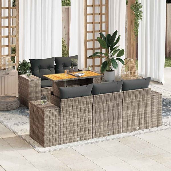 vidaXL Garden Sofa Set Grey, Dark Grey