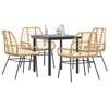 vidaXL Garden Dining Set Brown Poly Rattan 4-seater