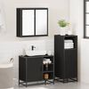 vidaXL Bathroom Furniture Set Black Engineered wood, metal, glass