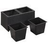vidaXL Garden Raised Bed with 2 Pots 23.6"x11.8"x14.2" Poly Rattan Black