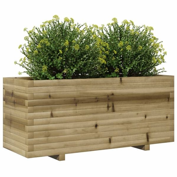 vidaXL Garden Planter Brown Impregnated solid pinewood Medium Durable