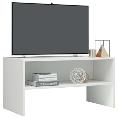 vidaXL TV Stand High Gloss White 31.5" x 15.7" x 15.7" Engineered Wood
