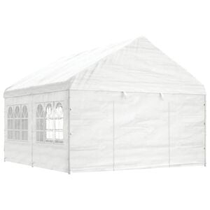 vidaXL Gazebo with Roof White 14.6'x13.4'x10.6' Polyethylene