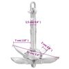 vidaXL Folding Anchor with Rope Silver 1.5 lb Hot Dip Galvanized Cast Iron