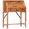 vidaXL Writing Desk Brown Solid Acacia wood Medium Desk Rectangular