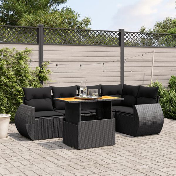 vidaXL Garden Sofa Set Black