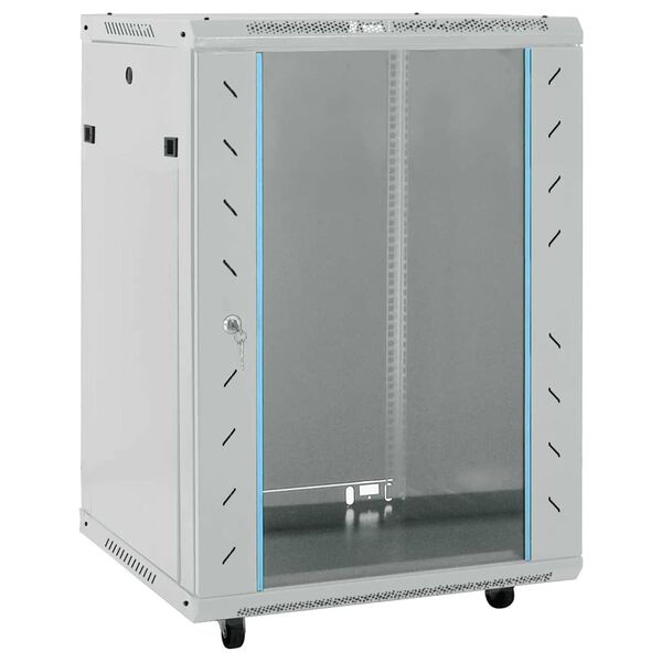 vidaXL Network Cabinet with Storage Gray 60 x 60 x 80 cm Steel