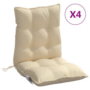 vidaXL Lowback Chair Cushion Set of 4 Beige Oxford fabric (100% polyester)