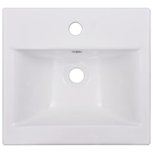 vidaXL Built-in Basin 16.5"x15.4"x7.1" Ceramic White
