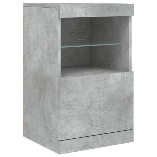 vidaXL Sideboard Concrete grey Engineered wood, glass Small Sideboard