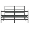 vidaXL Metal Bed Frame without Mattress with Footboard&nbsp;Black 55.1"x78.7"