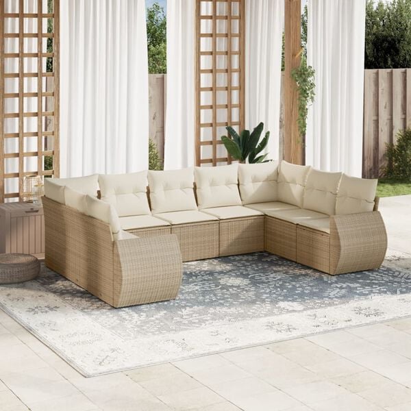 vidaXL Garden Sofa Set Beige, Cream White