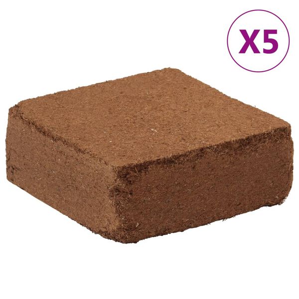 vidaXL Coconut Coir Block Set of 5 Natural Coconut coir Medium