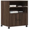 vidaXL Printer Stand with Wheels Brown Oak 23.6"x18.9"x29.1"