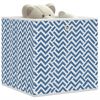 vidaXL Foldable Storage Box Set of 4 Blue with chevron pattern