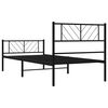 vidaXL Metal Bed Frame Black Powder-Coated Steel Twin Metal Bed Frame