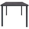 vidaXL Outdoor Dining Table Anthracite Glass, Powder-Coated Steel Large