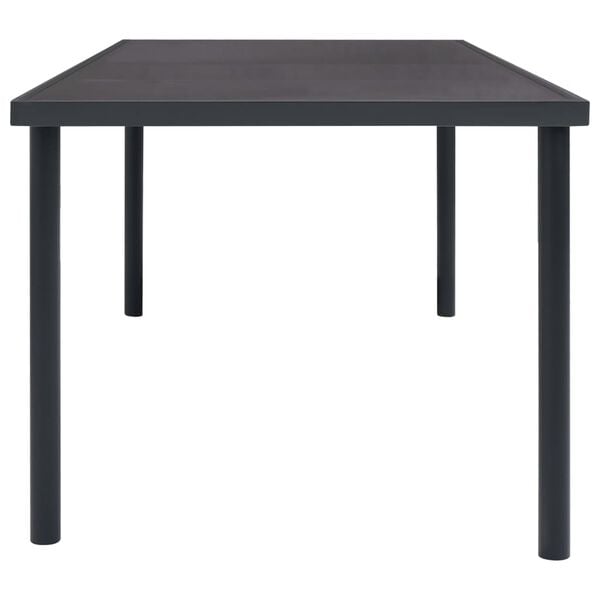 vidaXL Outdoor Dining Table Anthracite Glass, Powder-Coated Steel Large