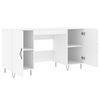vidaXL Desk White Engineered wood, iron, aluminum alloy Medium Desk