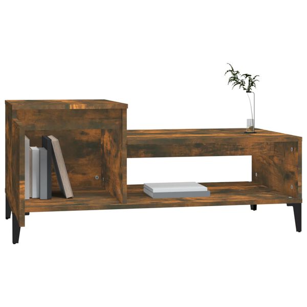 vidaXL Coffee Table Smoked oak Engineered wood Medium Coffee Table