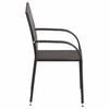 vidaXL Dining Chair Set of 4 Brown PE rattan, powder-coated steel