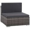 vidaXL Rattan Sofa Set Grey rattan PE (polyethylene) rattan Large