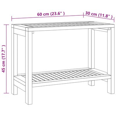 vidaXL Bathroom Side Table 23.6"x11.8"x17.7" Solid Wood Teak