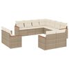 vidaXL Garden Sofa Set Beige PE rattan Large Modular Garden Sofa Set