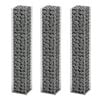 vidaXL Gabion Set 3 pcs Galvanized Wire 9.8"x9.8"x59"