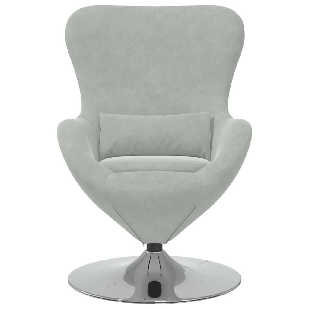 vidaXL Egg Chair Light gray 63 x 73 x 90 cm Velvet